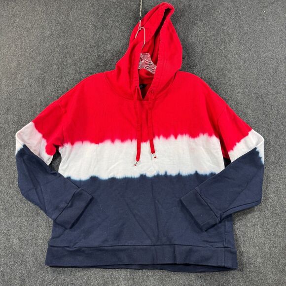 Lauren Ralph Lauren Hoodie Women's Large Red Blue White Ombré United States - Picture 1 of 7